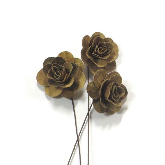 Obrázok z Deco ruža malá - prírodná, na stonke (25ks)