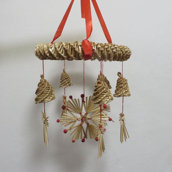 Obrázek z Slaměná závěsná dekorace / věneček  